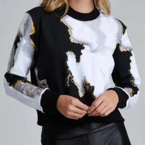 Noli Yoga Marble cropped athletic athleisure sweatshirt Size L